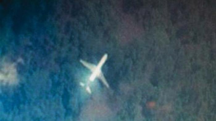 Gambar satelit dari Tomnod, peta online, yang digunakan untuk mencari pesawat MAS penerbangan MH370 yang hilang oleh para netizen, menunjukkan sebuah pesawat terdampar di tengah hutan. Gambar ini ditemukan seorang mahasiswa di Taiwan.