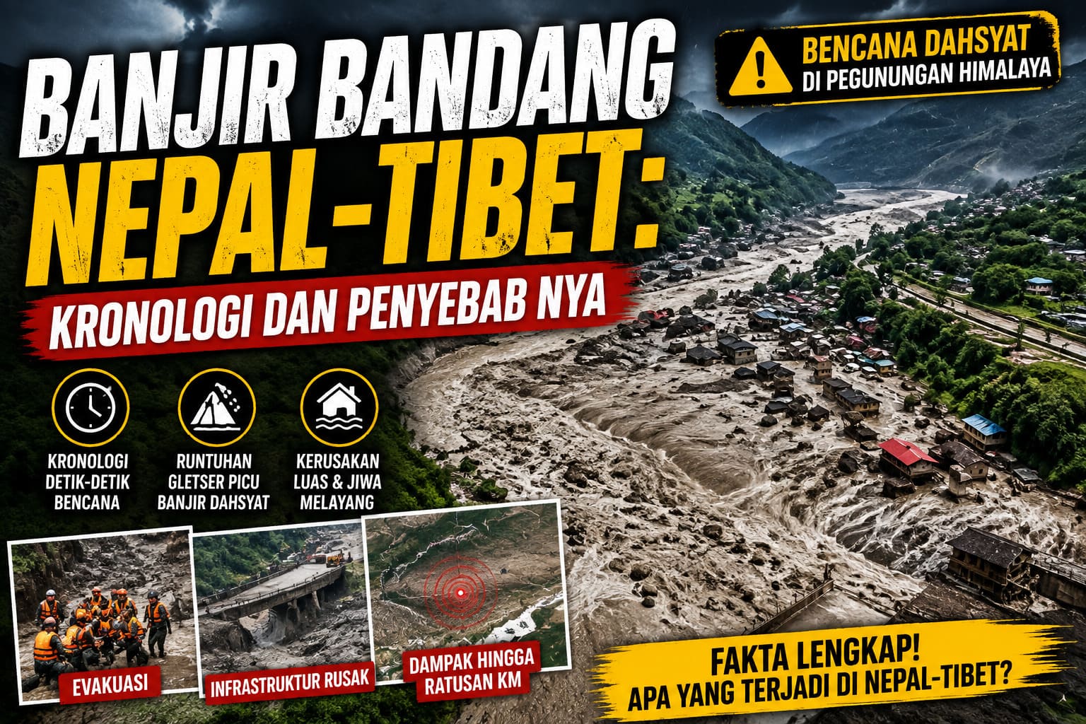 Nepal–Tibet Diguncang Banjir Bandang: Kronologi Bencana Dahsyat dari Lereng Himalaya